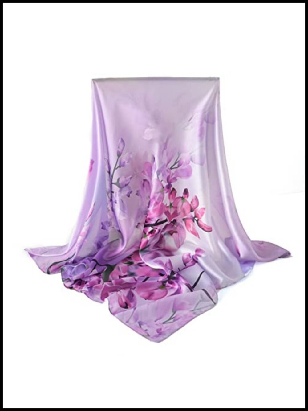 100% Mulberry Silk Scarf 35" Square Large Hair Head Wrap Gift Box